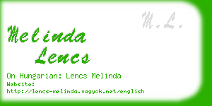 melinda lencs business card